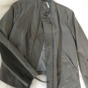 Free People faux suede moto jacket